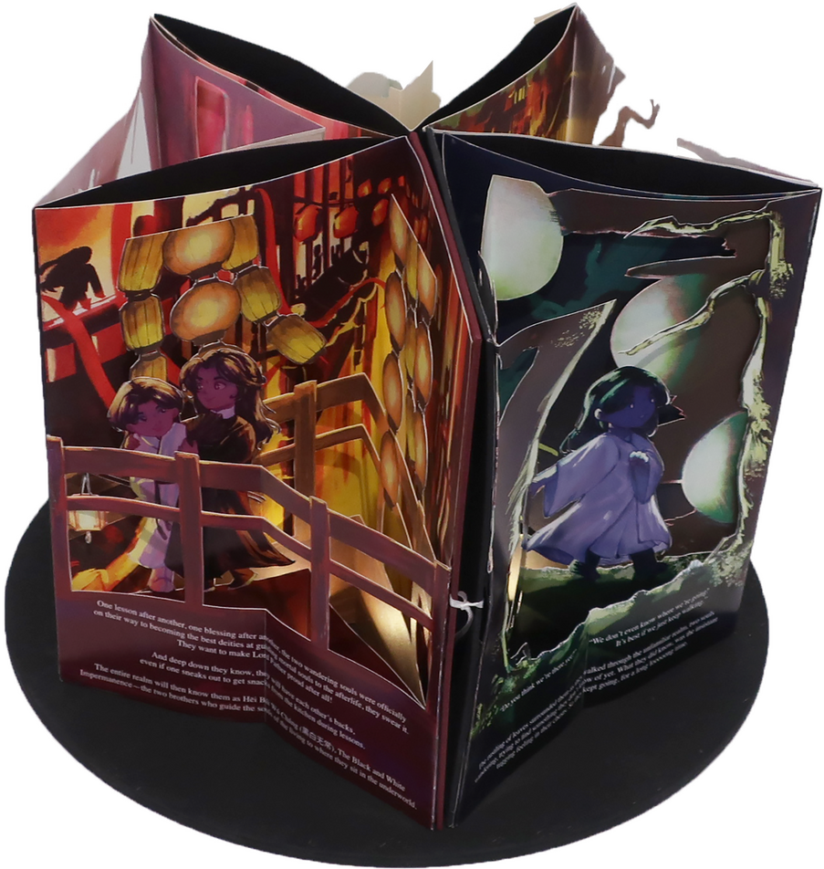 Hand-bound carousel-style pop up book